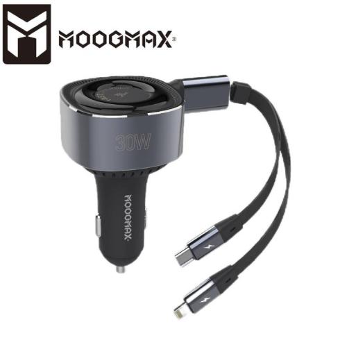 Moogmax شاحن سيارة موج ماكس بقوة 30 واط مع كيبل لا...