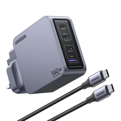 UGREEN شاحن جداري برو GaN بـ 3 منافذ USB-C ومنفذ U...