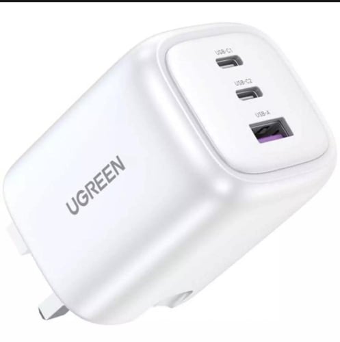 UGREEN شاحن جداري يوجرين نكسود بمنفذين PD وبمنفذ U...