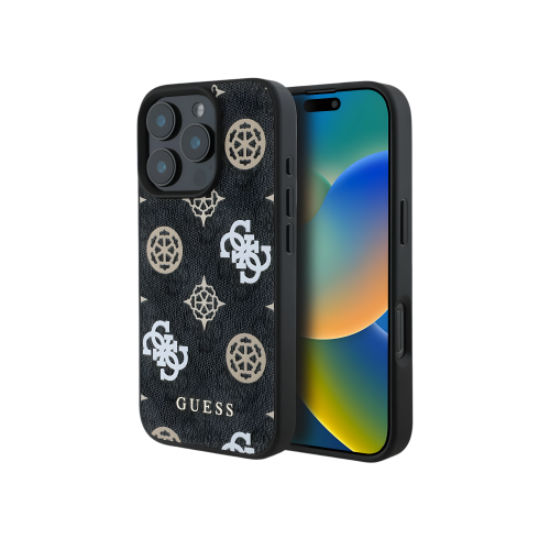 Guess جيس كفر جوال لهاتف آيفون 16 برو ماكس، أسود =...