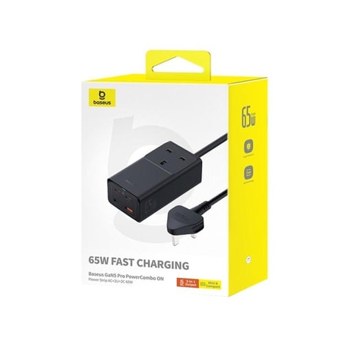 Baseus بيسوس توصبله بقدرة 65 واط -مفذين USB ومنفذي...