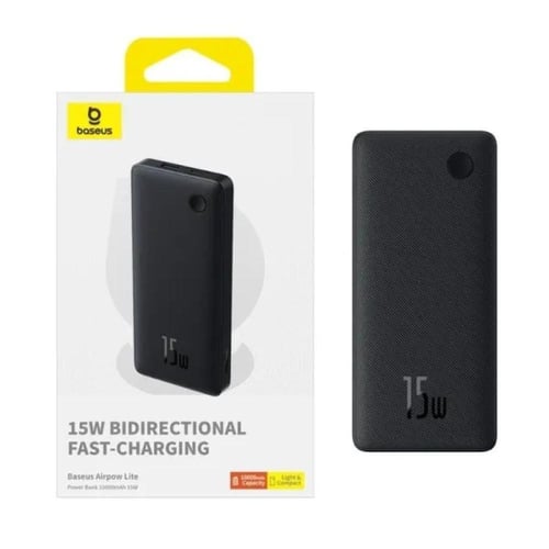 Baseus بيسوس باور بنك 15واط 10000ملي امبير اسود =...
