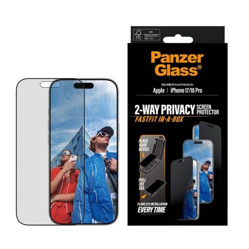 PanzerGlass حماية شاشة بانزر جلاس إطار اسود مع أدا...