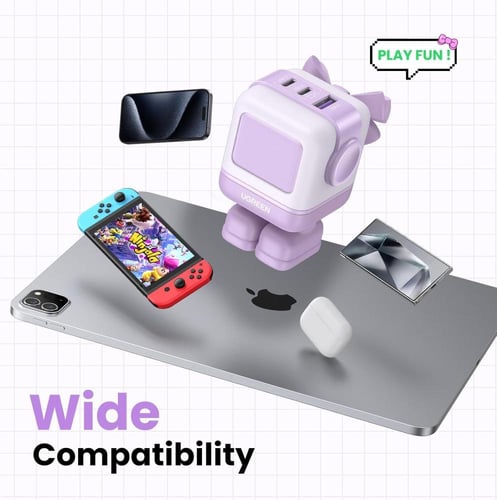 UGREEN شاحن UGreen Nexode RG 65w سريع بثلاثة منافذ...