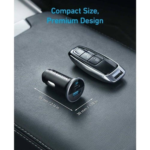 ANKER انكر - شاحن سيارة بمنفذ تايب سي و منفذ يو اس...