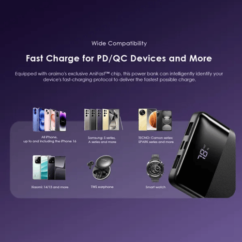 ORAIMO أورايمو شاحن متنقل توست بايت بمنفذ USB-C وم...