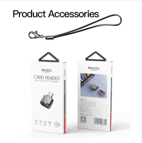 Yesido قارئ بطاقات الذاكرة TF بمقبس من النوع C من...