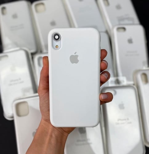 كفر ايفون SE أبيض سليكون White silicone case for i...