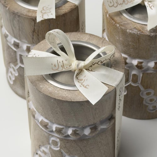 مبخرة خشب بنقوش بيضاء