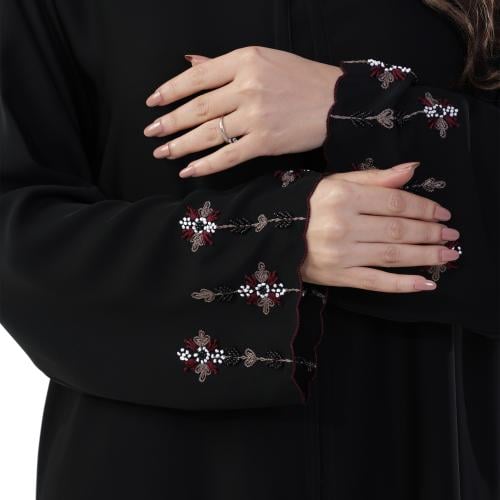 Nawaim Korean Abaya, elegant hand-embroidered colorful