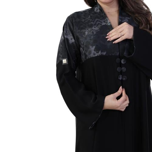 Luxury Korean Nawaim abaya with Indian jacquard pattern