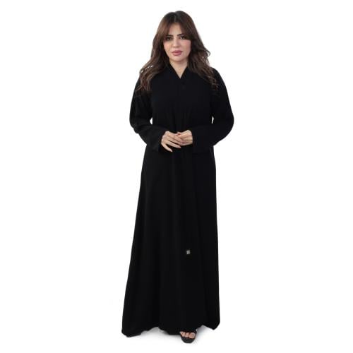 A practical abaya with full zipper made of distinguished futurist crepe