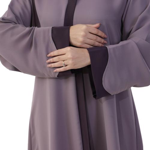 Colored Korean ceramic abaya, pink side robe with waves