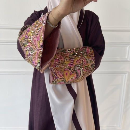 عباية لينن مع قطن مطرز | عودي