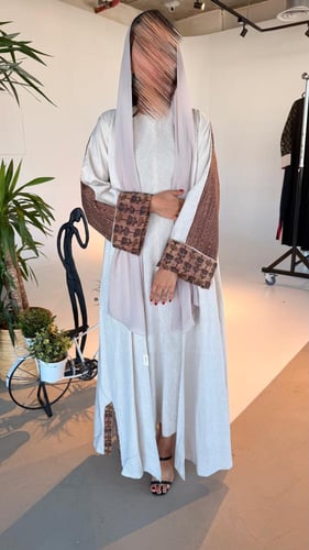 عباية لينن مع قطن | بيج و بني