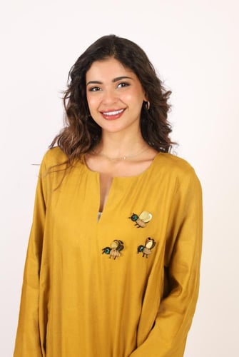 جلابية النحلات لينن للكبار | كموني