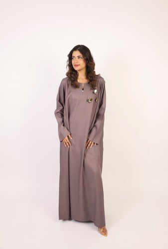 جلابية النحلات لينن للكبار | وردي غامق