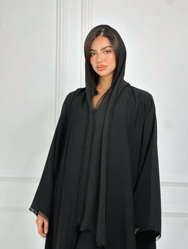 عباية كريب كلوش | اسود
