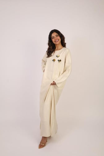 جلابية النحلات لينن للكبار | بيج