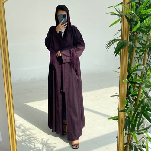 عباية قطن مع هدب | موف