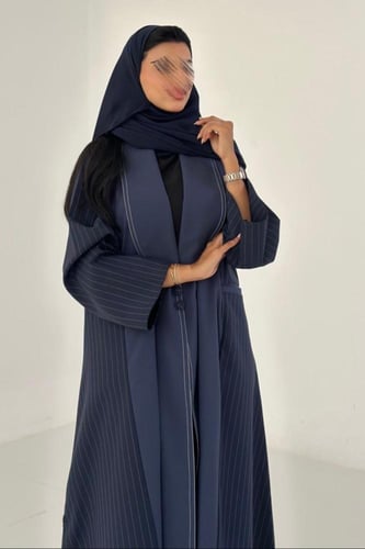 عبايه عملية كحلي ساده و مقلم