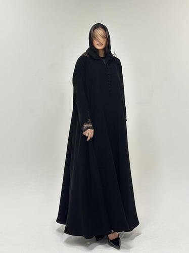 عبايه ملكي دبل كلوش باكمام دانتيل