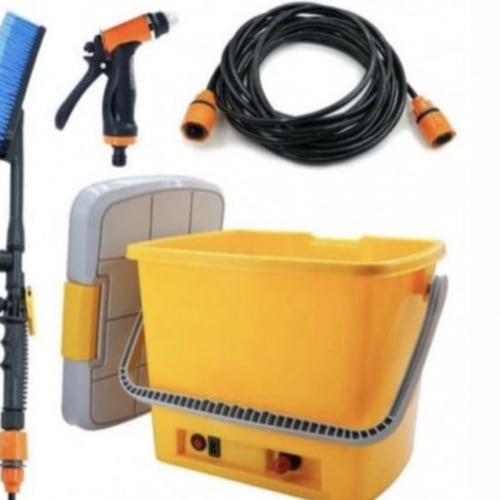مضخة مع سطل ومحول