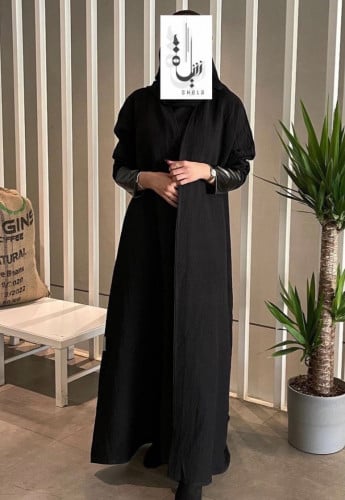 عباية كلوش بأكمام جلد