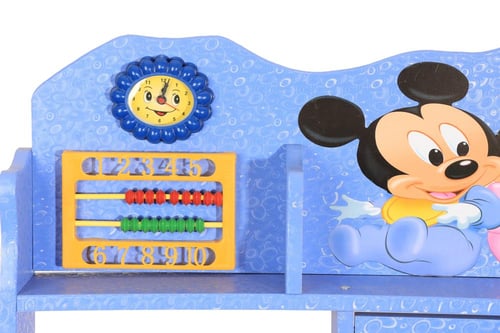 طاولة مدرسية للاطفال مع كرسي لون أزرق – تصميم ميكي...