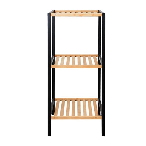 ستاند رفوف خشب 3 أدوار بقاعدة معدن