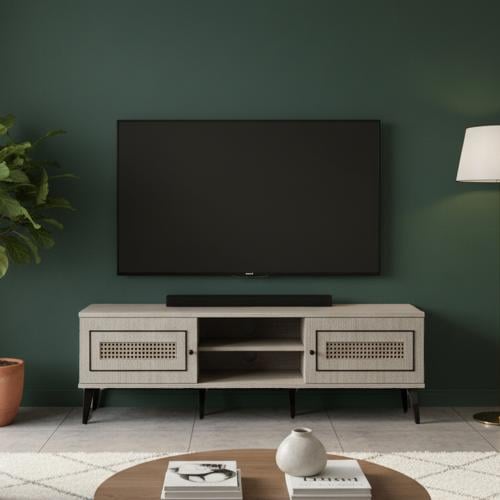 طاولة تلفزيون مودرن 180 سم خشب ماليزي 2 ادراج وارف...