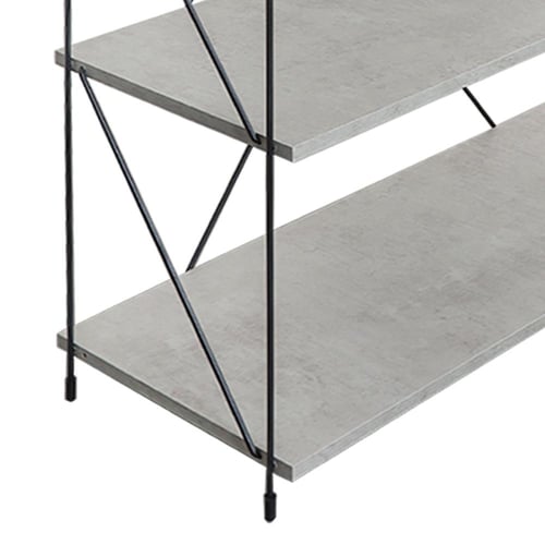 وحدة رفوف خشب ماليزي 4 ادوار متعددة الإستخدام رماد...