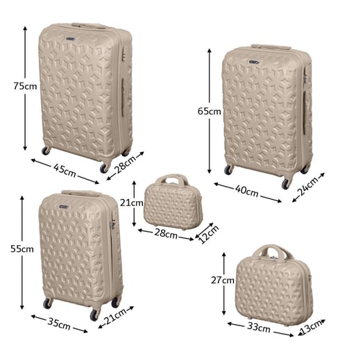 شنط السفر 5 قطع ماركة نيو ترافيل بعجلات دوارة - عد...