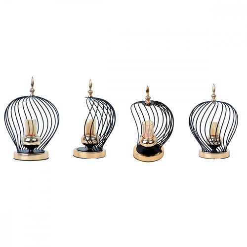 حامل شموع بتصميم رائع وعصري مع قاعدة ذهبية