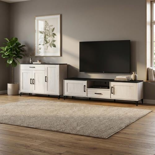 طقم اثاث مودرن - طاولة تلفزيون 180 سم ودولاب بوفية...