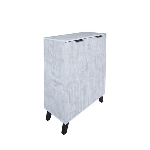 خزانة أحذية بابين خشب ماليزي - رمادي