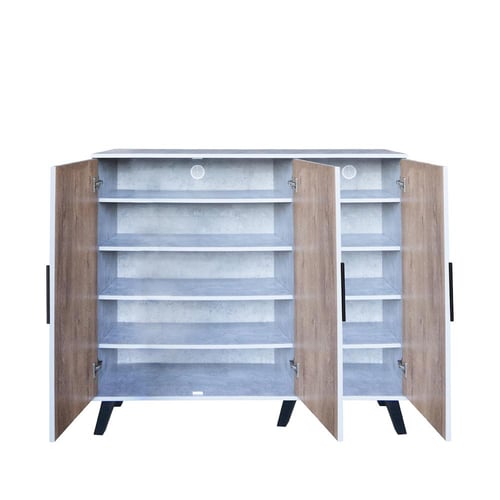 خزانة أحذية مودرن خشب ماليزي 5 أرفف 3 أبواب – رماد...