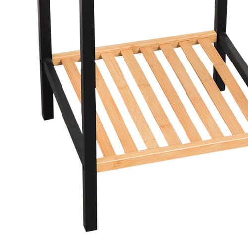 ستاند رفوف خشب 3 أدوار بقاعدة معدن