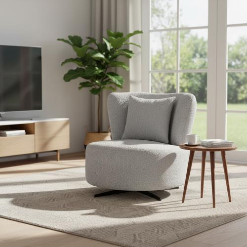 كرسي بوكليه دوار - رمادي