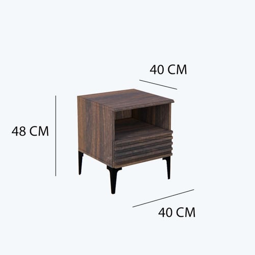 كومودينو درج ورف - خشبي وبني