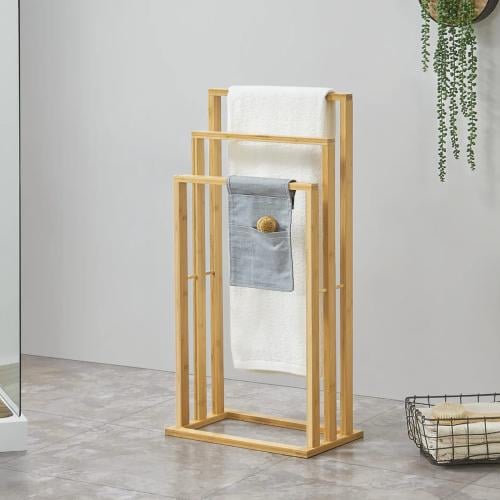 ستاند تنظيم مناشف 3 مستويات خشب - خشبي