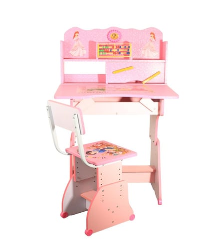 طاولة مدرسة للاطفال مع كرسي لون وردي – تصميم أميرا...