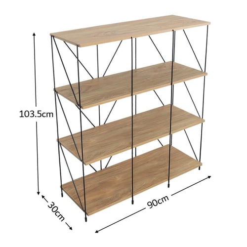وحدة رفوف خشب ماليزي 4 ادوار متعددة الإستخدام خشبي...