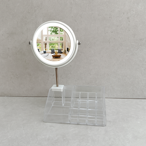 مرايا بإضاءة مع استاند مكياج