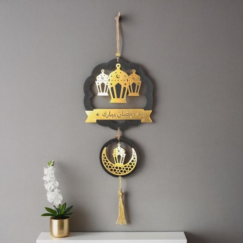 تعليقة فانوس رمضانية بعبارة ( رمضان مبارك )