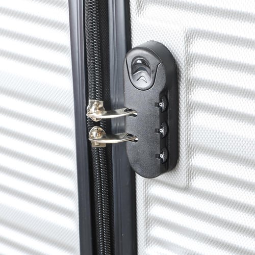 شنط سفر طقم 3 قطع نيو ترافيل بعجلات دوارة - فضي