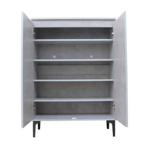 خزانة احذية 5 دور خشب ماليزي بابين لون رصاصي