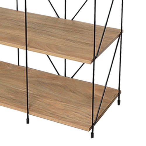 رفوف ديكور ستاندات 5 ادوار خشب ماليزي لون خشبي