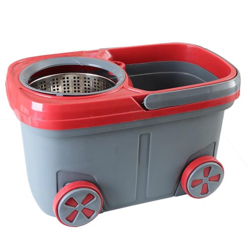 ممسحة ارضيات دوارة ستيل مع دلو