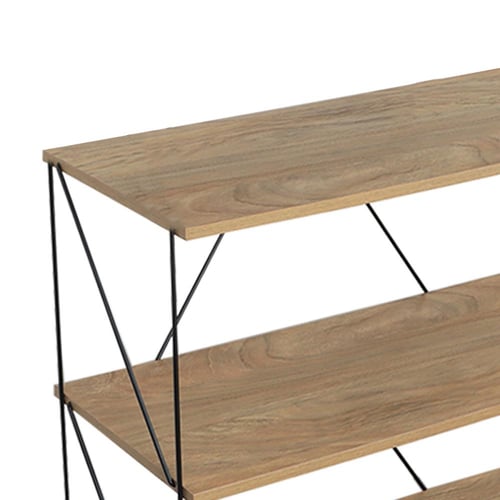 ارفف مفتوحة ستاند خشب ماليزي 5 ادوار لون خشبي